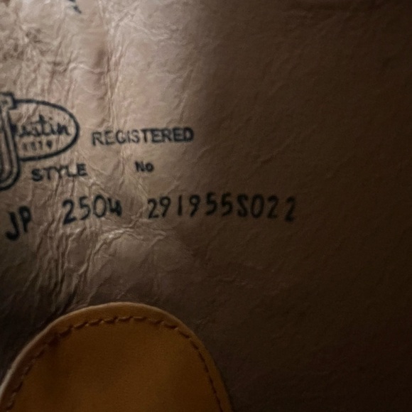 JUSTIN MEN'S BILLET COWHIDE LEATHER WESTERN BOOTS -SQUARE TOE Sz 9.5 - Picture 12 of 12